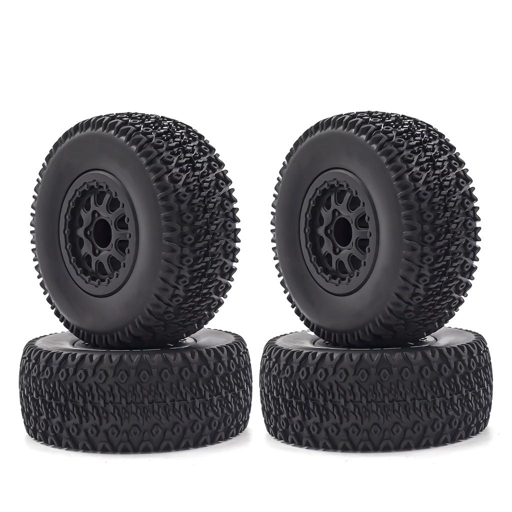 RC Crawler Rubber Tires RC Car Tires 4pcs 12mm Hex Replacement for 1/10 Traxxas Slash RC Short