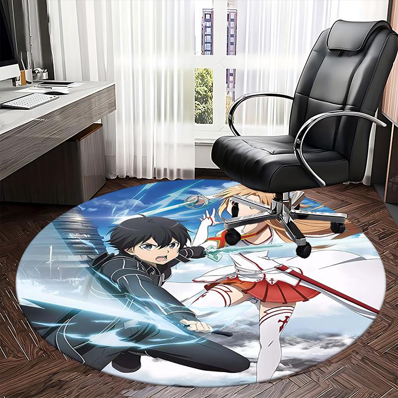 Sword Art Online,Asuna Chair mat Round Rug Office carpet, Non slip, Suitable for Living Rooms, Bedrooms decor.1205015a