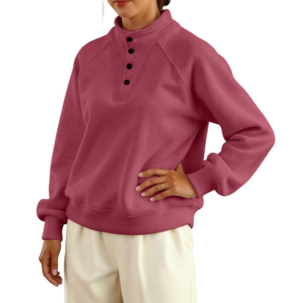 Women's Fashionable Casual Solid Color Long Sleeve Top