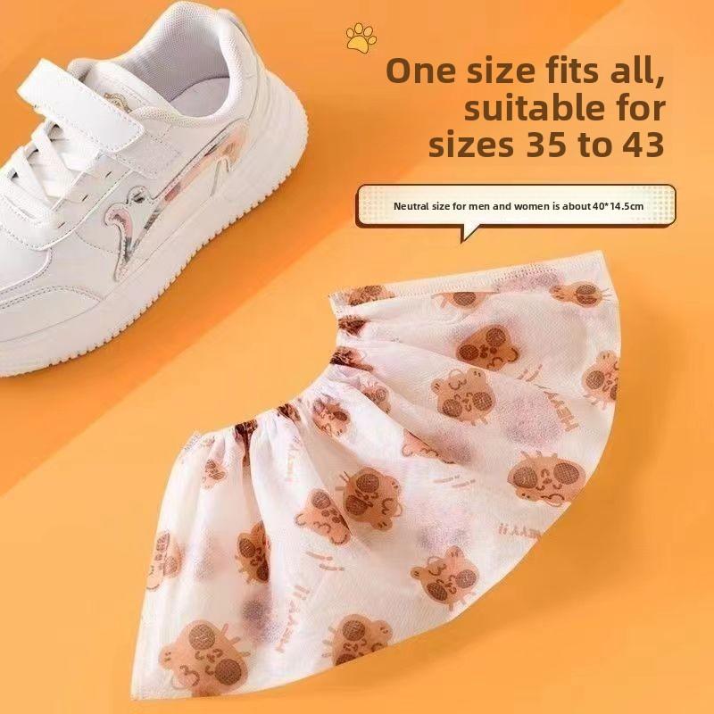 Printed Cartoon Disposable Thickened Anti-slip and Wear-resistant Household Shoe Covers