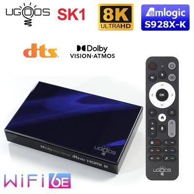ТВ-приставка UGOOS SK1 Amlogic S928X-K Android 11.0 8G128G с поддержкой Dolby Vision/Audio/ATMOS DTS HD Widevine L1 WiFi6 BT5.2 1000M 8K с голосовым управлением BT
