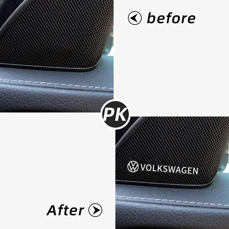 4Pcs Car Audio Decorate 3D Aluminum Emblem Badge Sticker Decal For Volkswagen VW Rline GTI Golf 6 Polo Passat Interior Mouldings