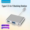 Многофункциональный USB-C хаб-докстанция 3-в-1 для ноутбука, HDMI 4K30