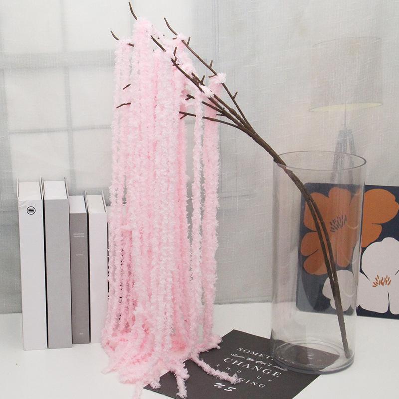 1PC Wool Wedding Decor Accessories Artificial Plants Soft Decoration Solid Party Simulated Long Spike Flower Wedding