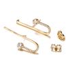 SIMJOO Geometric Lines Fashion Zircon Earrings Simple Design French Hook