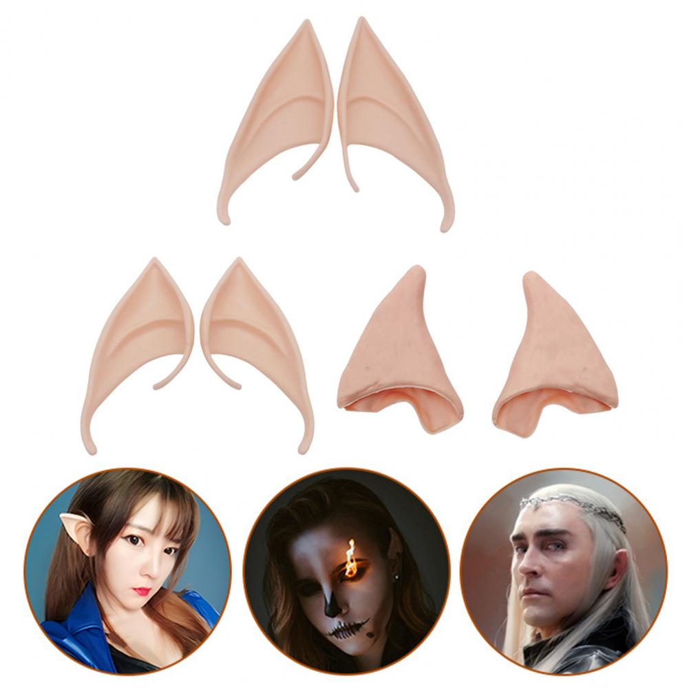 3 пары эльфийских ушей резиновые 10см 12см уши косплей фея пикси мягкие безвредные накладные уши аксессуары фея ангел наряд косплей крючок