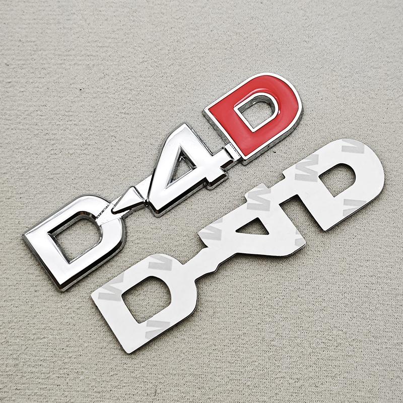 3D Металлический Логотип D4D Глянцевый Хромированный Значок Наклейки Наклейка на Автомобиль Для Toyota Camry Highlander Yaris Corolla avensis hilux И т.д.