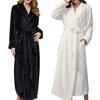 Высококачественный банный халат с длинными рукавами, удобный однотонный роскошный длинный халат для ванной комнаты