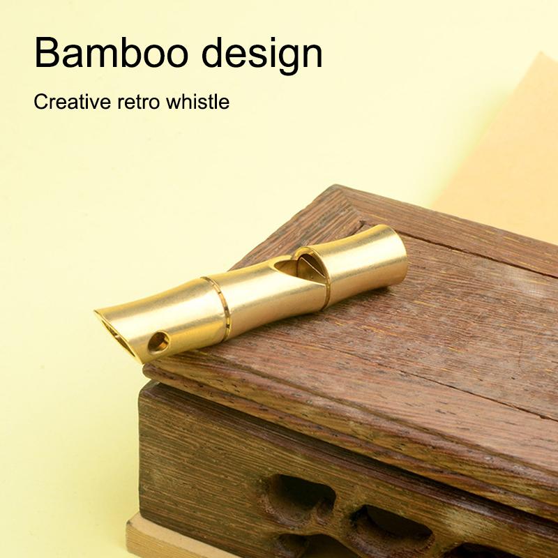 Мини Водонепроницаемые Карманные Инструменты Чистая Латунь Ручная Работа Подвеска Оборудование Выживания Edc Свисток Свисток Судьи Брелок Латунный Свисток