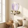 Flower Shape Floating Storage Rack Wooden Display Shelf Wall Mounted Shelves  Cafe Shop