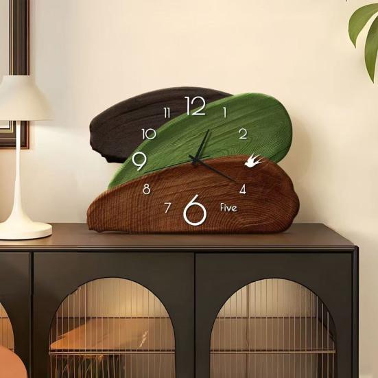Silent Wall Clock Vintage Clock, Retro Art Decor Quartz Hanging for Office Desk Accessory Living Room, Modern Tabletop Display with Accurate Movement