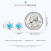 WOSTU 925 Sterling Silver Tiny Sun Stud Earrings for Women Trendy Fine Wedding Jewelry Blue Turquoise Piercing Earrings
