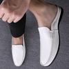 Новые натуральная кожа полутапочки мужские роскошные мужские мюли туфли мокасины нескользящая мужская повседневная обувь новые летние сандалии для мужчин