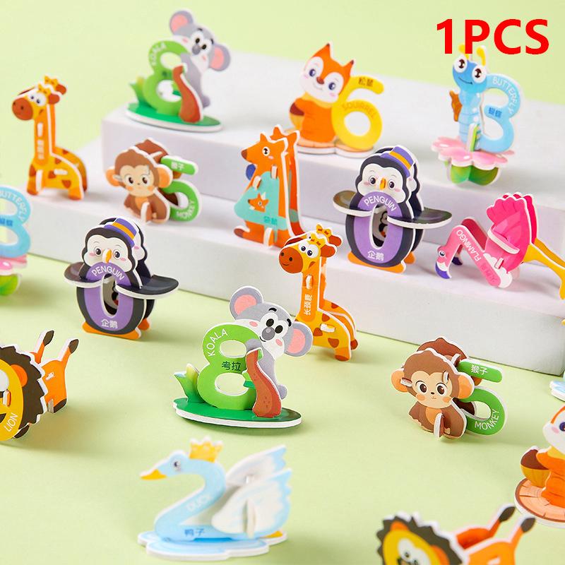 3D Puzzle For Kids Toys 25Pcs Educational 3D Cartoon Puzzle 3D Jigsaw Puzzle Cartoon Art Crafts Gifts For Boys Girls