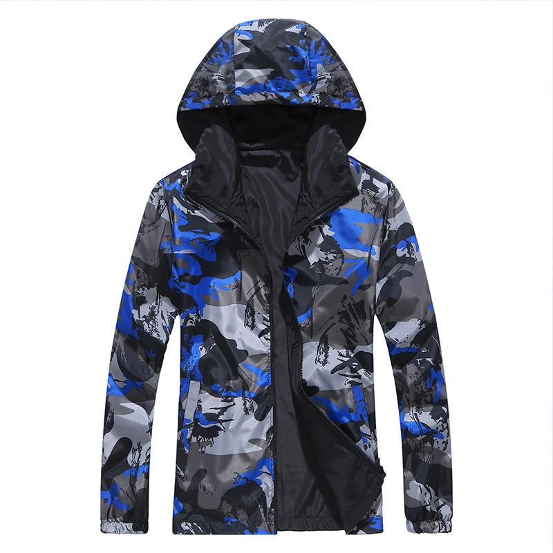 Плюс размер, осенняя двусторонняя камуфляжная одежда, куртка, мужская модная куртка, верхняя одежда, мужская ветровка