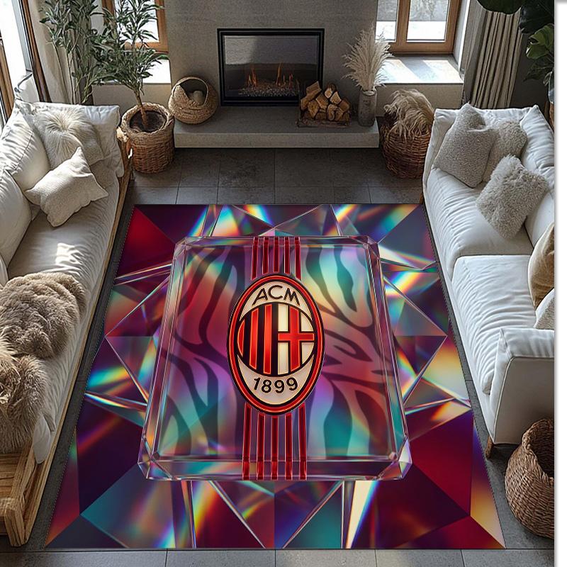 AC Milan Printed Flannel Area Rug Non Slip Soft Polyester Floor Carpet Indoor Decor Mat for Bedroom Living Room Sofa Game Room Home Decoration