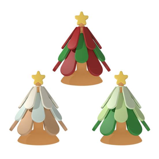 Силиконовые подставки под горячее в виде рождественской елки, термостойкие прихватки с присоской, праздничные настольные украшения, праздничный кухонный декор