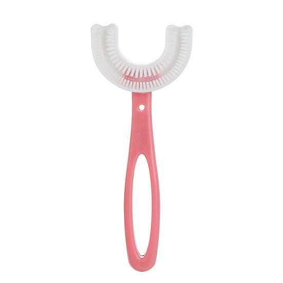 Детская зубная щетка, 360 градусов, чистые зубы, мягкий мех, пищевой материал, детская зубная щетка U-образной формы для дома