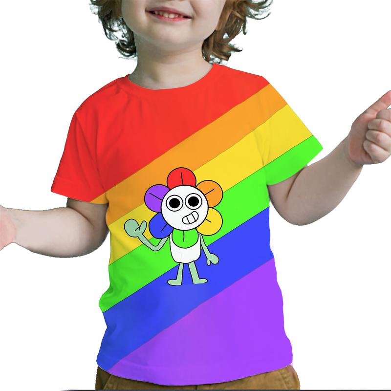 Футболка Dandy's World Детская одежда для девочек Kawaii Футболки для малышей Детская одежда Летние футболки с коротким рукавом для мальчиков с мультяшным принтом