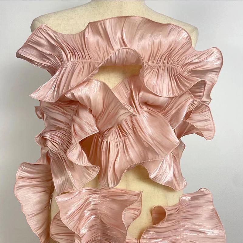 1 ярд оборка плиссированная кружевная отделка украшение платья ткань аппликация отделка швейная ткань DIY одежда рукоделие аксессуары