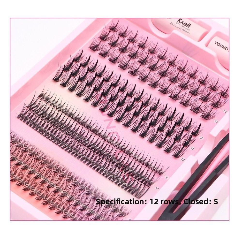 Multi Size Individual Lash Clusters Soft PBT Material Lash Cluster Kit For Beginner