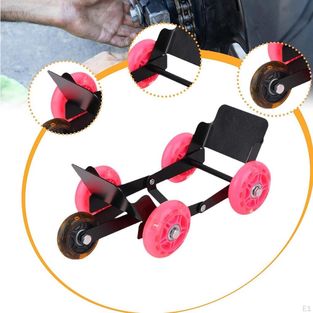 Motorcycle Wheel Dolly Roller Foldable High Carbon Steel Motorbike Moving Tool Portable Tire Skate
