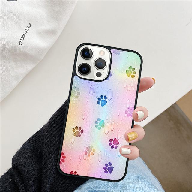 Лапы Рисунок Лап Милый Чехол для Телефона Собака Кошка Для iPhone 17 Air 15 16 Pro Max 14 13 12 11 Pro Max Plus Coque