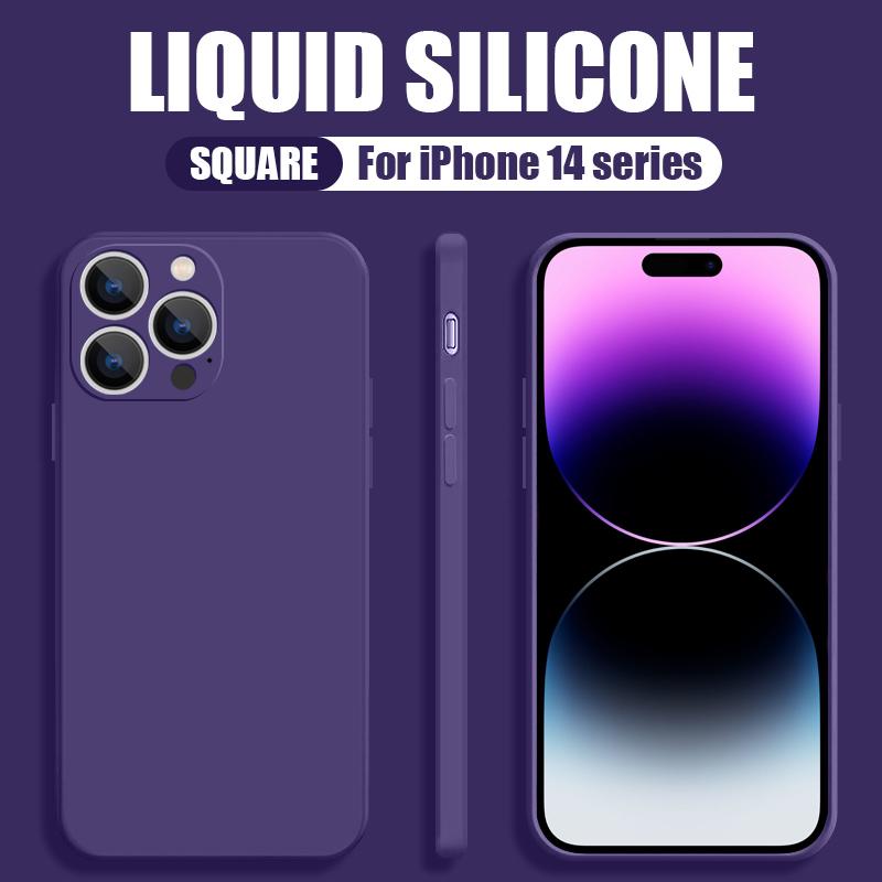 New Soft Liquid Silicone Phone Case with Camera Protective Shockproof For iPhone 14 Pro 15 12 Pro MAX 11 Pro SE 2 2020 XR XS 7 8 Plus 6s