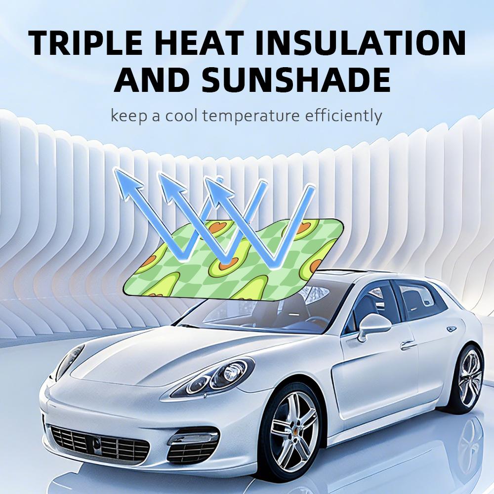Avocado Pattern Sun Visor Car Windshield Sun Shade UV Protection Heat Insulation Cover Universal  Sun Protector