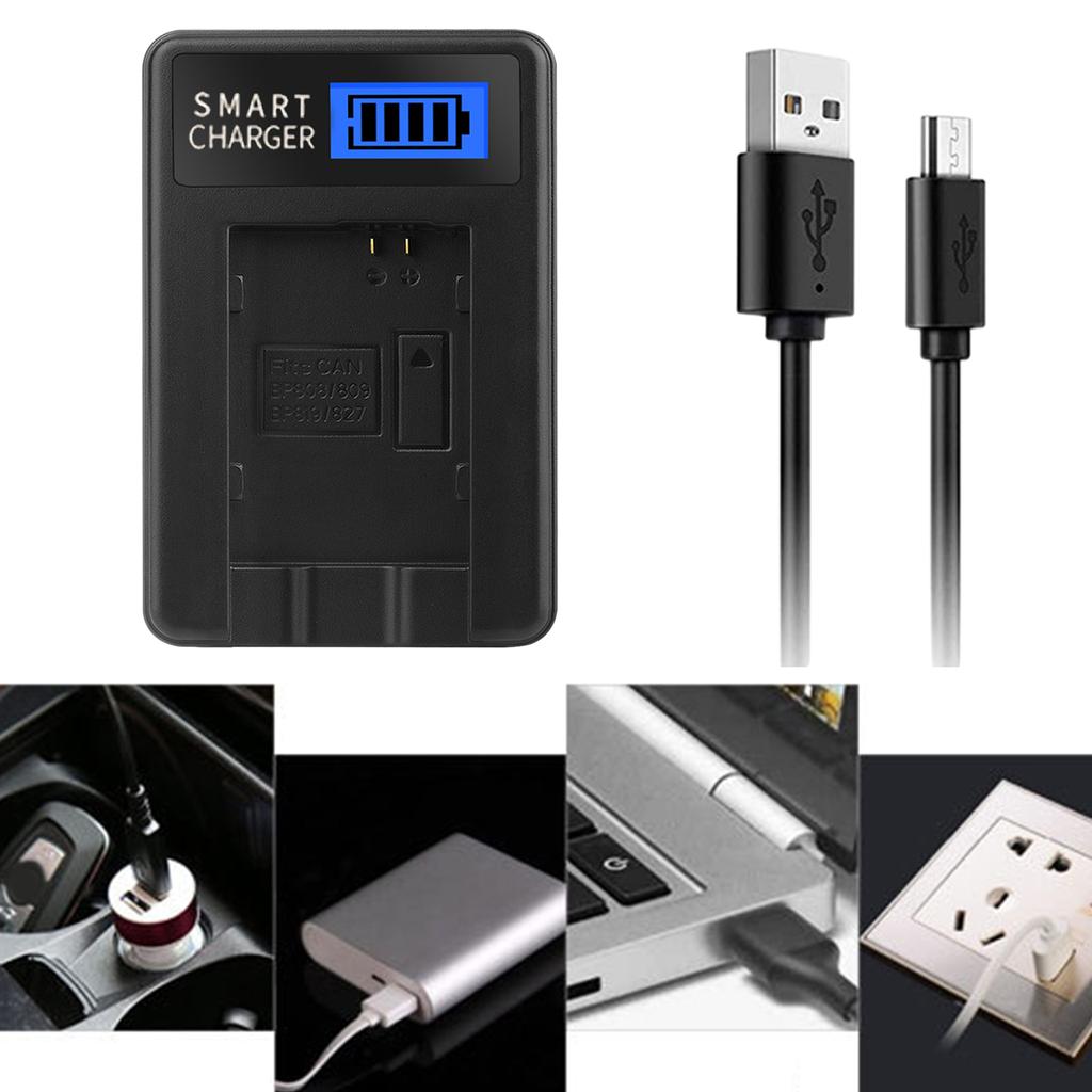 Компактное ABS зарядное устройство для аккумулятора камеры BP 808 с ЖК-дисплеем для камеры Canon FS100, универсальный вариант зарядки, USB-зарядное устройство