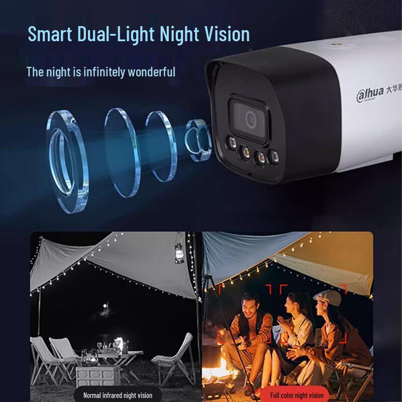 Dahua 4MP Full Color Night Vision PoE Security Camera System CN plug (adapter included)