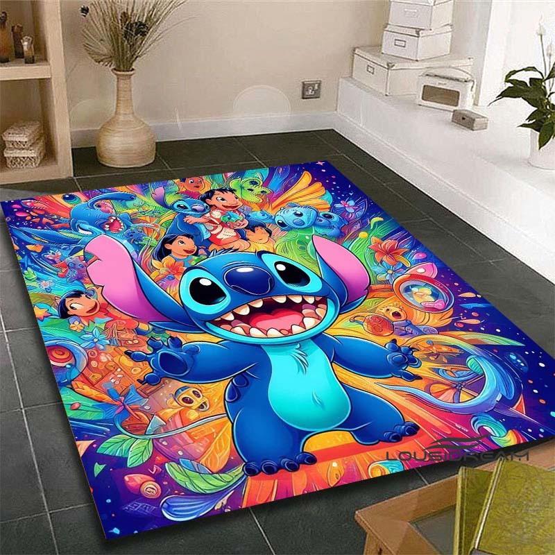 3D cartoon sci-fi movie (Stitch) rug, suitable for living rooms, children's rooms, bedrooms, sofas, doormats, and other home déc