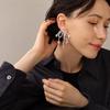 [AJIRO ACCESSORY] P389 earrings Large individuality ribbon Fashionable white cute gift present woman ladies occasion ajiro am1003