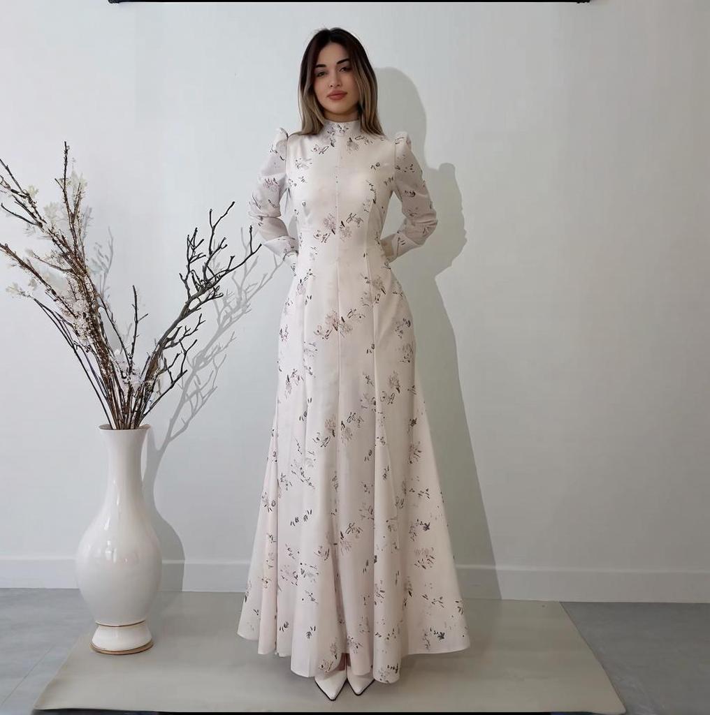 Летнее платье 2025 года европейско-американского кросс-бордерного стиля с высоким воротом и завязками: Национальный костюм в китайском стиле с современным модным принтом