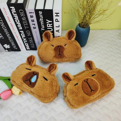 1 шт. плюшевый пенал Capybara, косметичка, сумка для ручек в виде морской свинки, большая вместимость, сумка для карандашей, школьные принадлежности, канцелярская коробка