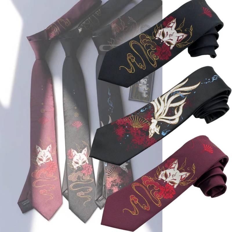 Jk Japanese Anime Clothing Fashion Nine Tailed Fox Tie Chinese Style Embroidery