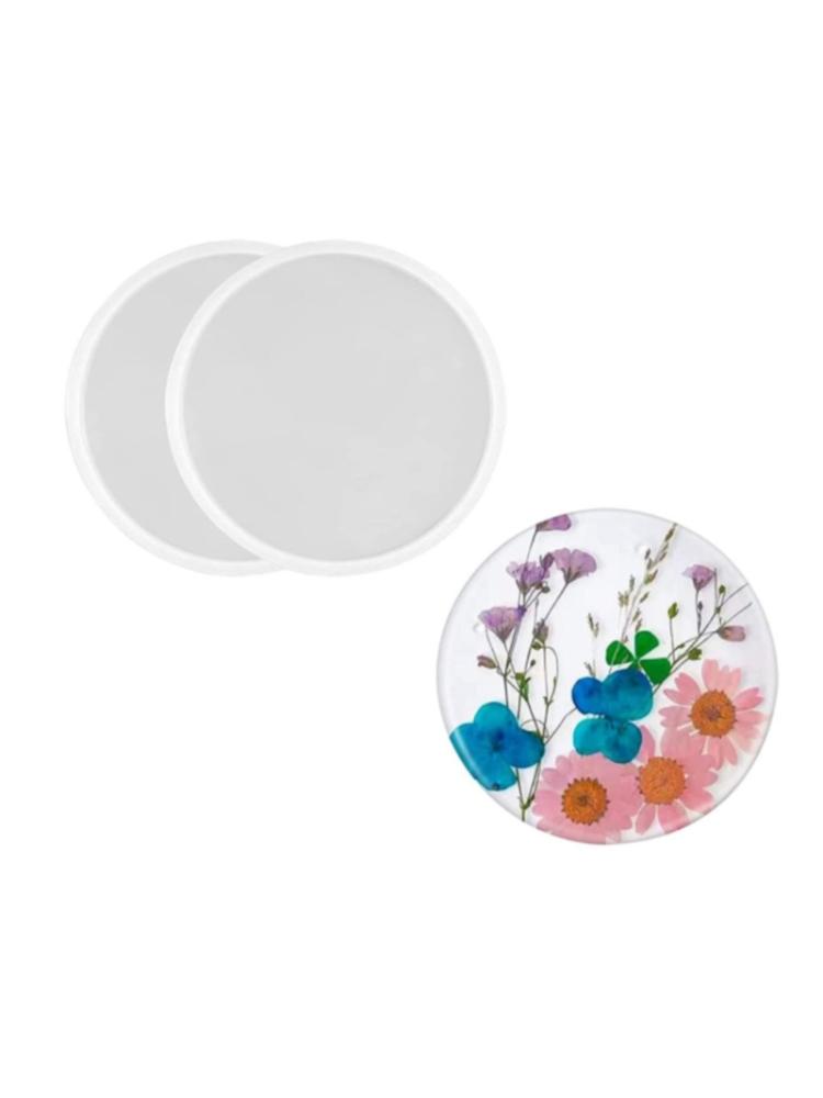 Round Coaster Resin Mould Disc Shape Coaster Tray Mould for Resin, Coasters Mould for Making Cup Mat Table Home Decor