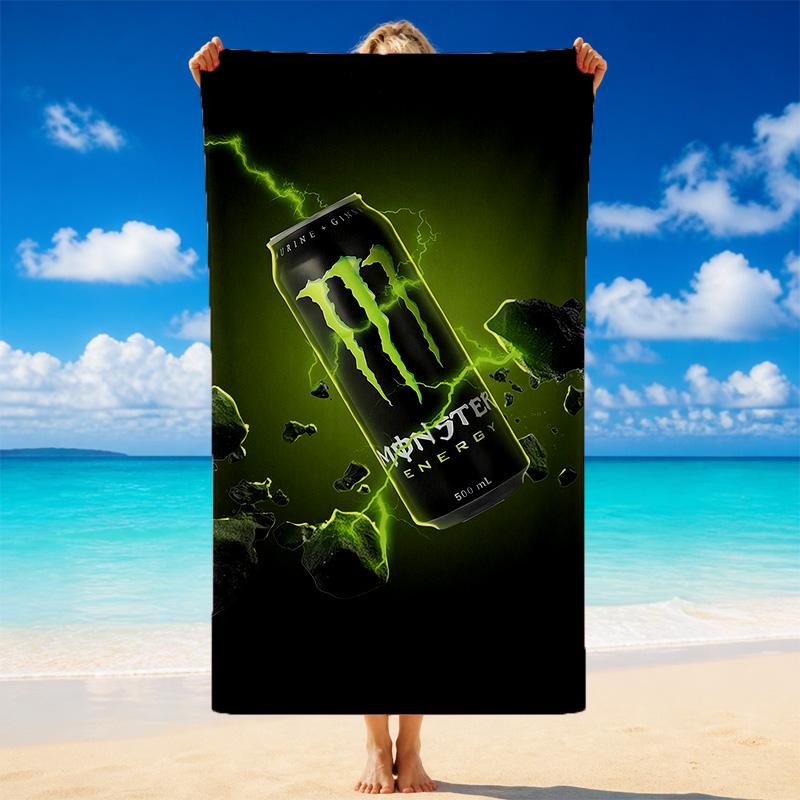 Monster Energy Быстросохнущее Микрофибровое Пляжное Полотенце Мягкое Впитывающее Устойчивое к Песку Полотенце Для Пляжа Бассейна Путешествий Лето