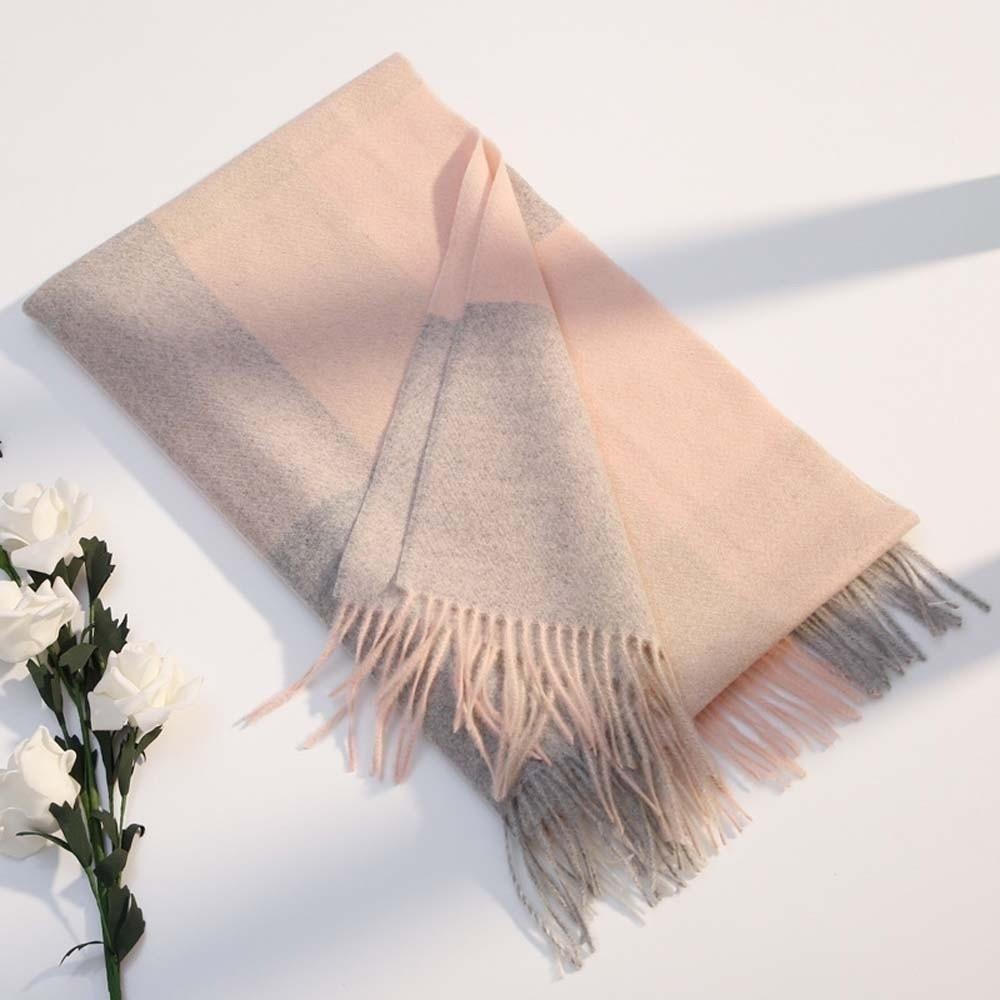 Wool Knitted Wool Scarf Polyester Long Neckscarf with Tassel Large Classic Plaid Scarf Men