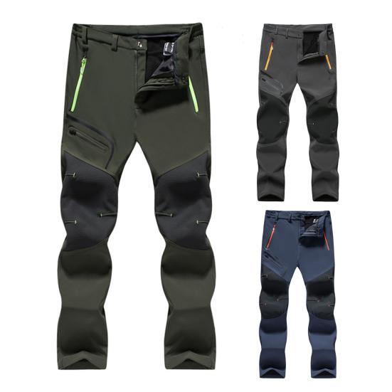 Уличные брюки ветрозащитные водонепроницаемые теплые плюшевые зимние брюки для пеших прогулок