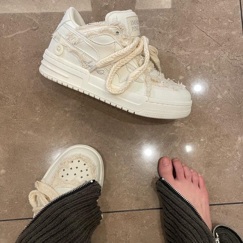 Женская обувь для мужчин Теннис Ретро Мода Звезда Скейтборд Белая Кожа Мужские Кроссовки Пара Уличный Спорт Повседневная Осенняя Обувь