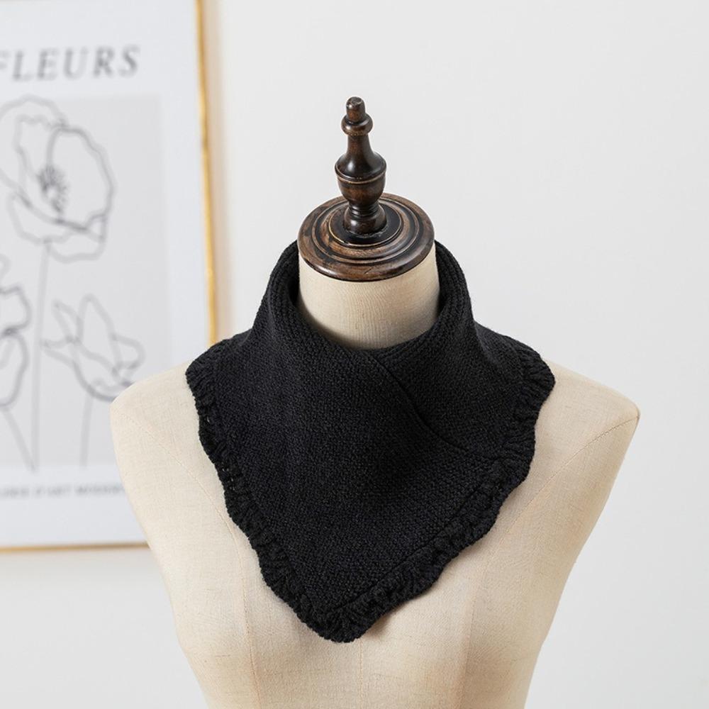 Windproof Knitting False Collar Detachable Triangle Scarf Casual Head Neck Warm Cover Women