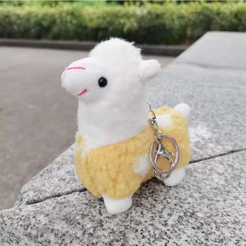 Cherished Mini Alpaca Plush Doll Keychain Colorful Soft Accessory For Bags