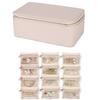 Portable Travel Jewelry Box Large Capacity PU Leather Jewelry Case with 6/12pcs Small Pouches Jewelry Storage Box
