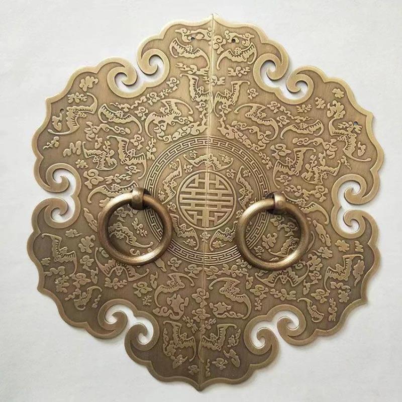 Chinese Antique Thickened Brass Cabinet Handle Furniture Accessories Shoe Cabinet Wardrobe Door Retro Handle Home Decoration