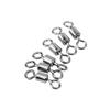100 Pcs 12mm High Tensile 8 Shape Barrel Bearing Fishing Swivel Snap Hook Connect Ring