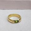 Natural Peridot Signet Sterling Silver Yellow Gold Fill Ring Jewelry