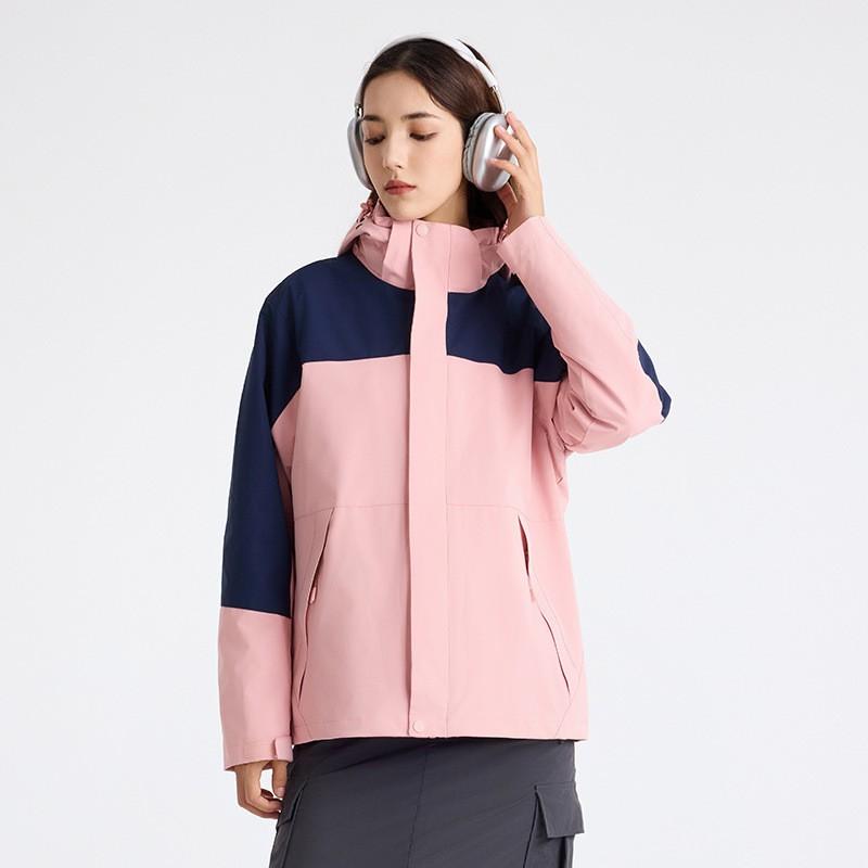 Women Men 3-in-1 Hiking Jacket Windproof Waterproof Fleece Lined Outdoor Coat Camping Fishing