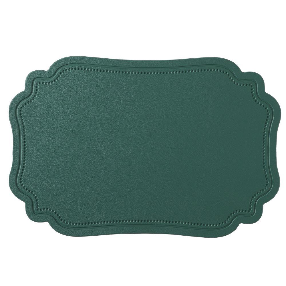 4 Piece Elegant Retro Irregular Tableware Pad PU Leather Waterproof Table Mat Scratch Resistant Non-slip Place Mat Wedding