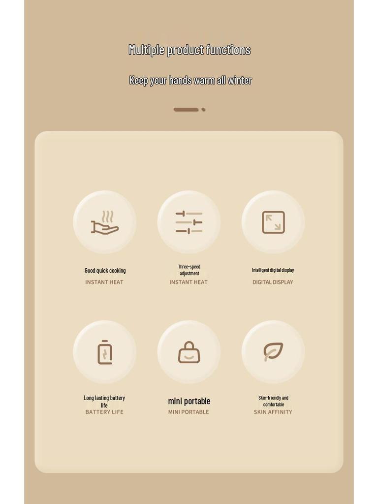 Портативная плюшевая электрическая грелка для рук с умным дисплеем – идеальный подарок для использования на открытом воздухе